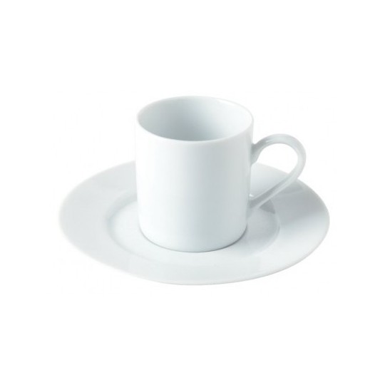 Tasse à thé ronde blanche.