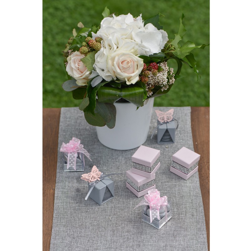 20 Boîtes Lanternes En Carton Blanc Pour Dragées - 5,5x5,5x6 Cm, Mariage, Baptême