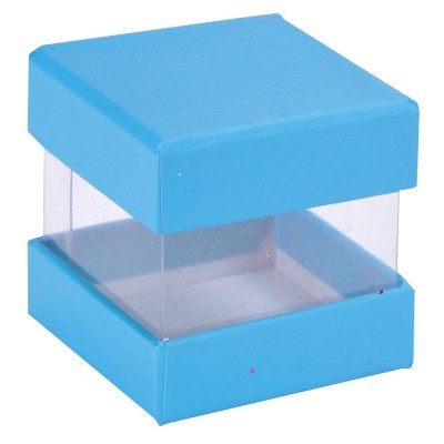 Boites à dragées cube bleu turquoise x 6
