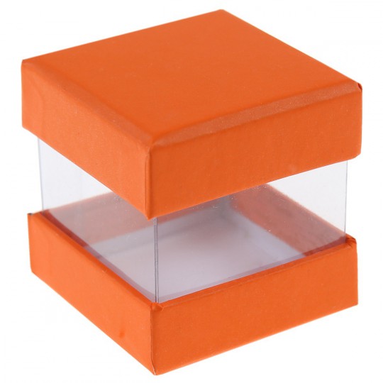 Boites à dragées cube orange x 6