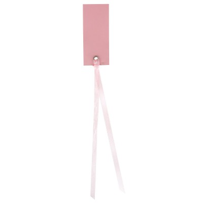 Marque place rose rectangle avec ruban