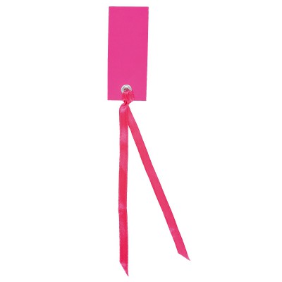 Marque place fuchsia rectangle avec ruban