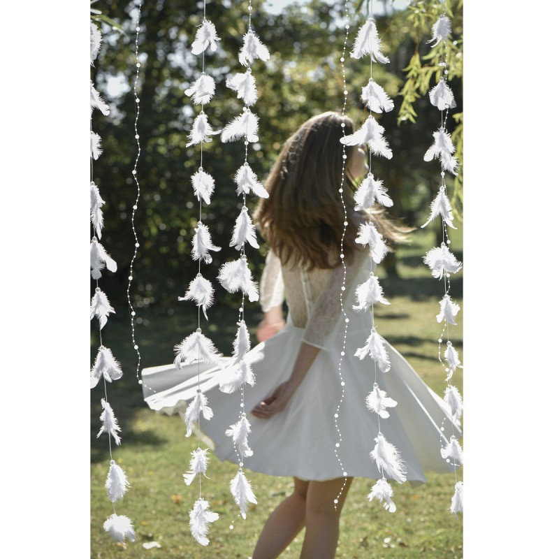 Guirlande De Perles Transparentes Blanches 2 Mètres - Décoration De Noël En Plastique, Pour Sapin, Maison, Ambiance Festive