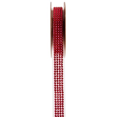 Ruban strass rouge 1 mètre x 15 mm