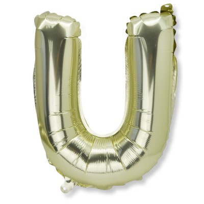 Ballon métal or lettre U 36 cm