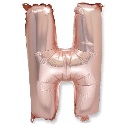 Ballon métal rose gold lettre H 36 cm