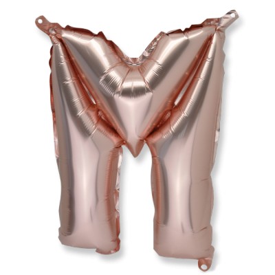 Ballon métal rose gold lettre M 36 cm