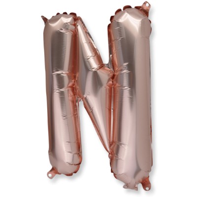 Ballon métal rose gold lettre N 36 cm