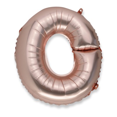 Ballon métal rose gold lettre O 36 cm