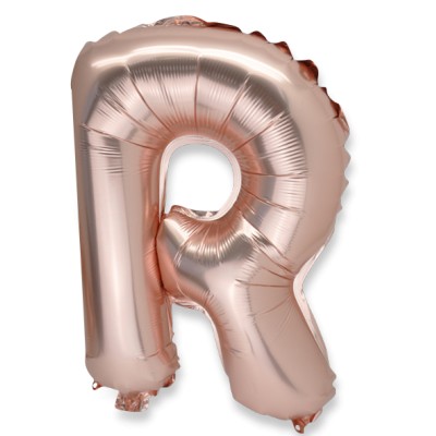 Ballon métal rose gold lettre R 36 cm