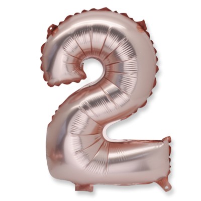 Ballon métal rose gold chiffre 2