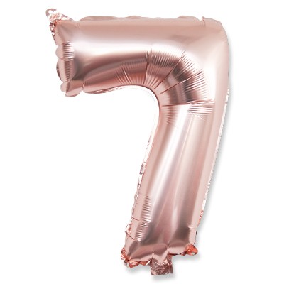 Ballon métal rose gold chiffre 7