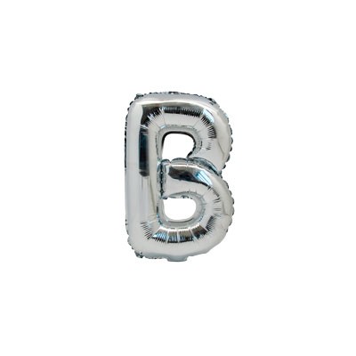 Ballon métal argent lettre B 36 cm