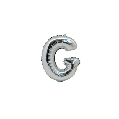 Ballon métal argent lettre G 36 cm