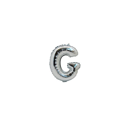 Ballon métal argent lettre G 36 cm