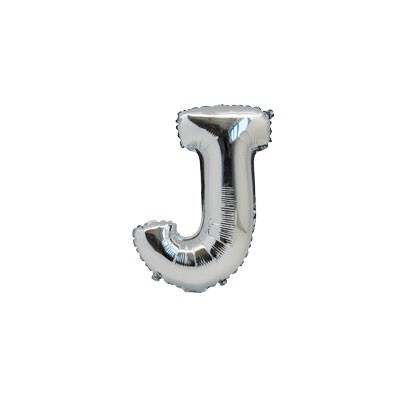 Ballon métal argent lettre J 36 cm