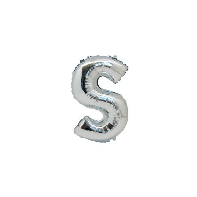 Ballon métal argent lettre S 36 cm