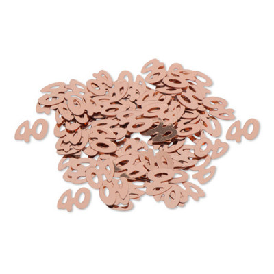 Sachet confettis de table "40" rose gold 1 cm