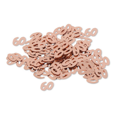 Sachet confettis de table "60" rose gold 1 cm