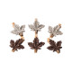 6 feuilles d'érable paillettes,cuivre et chocolat sur pince bois