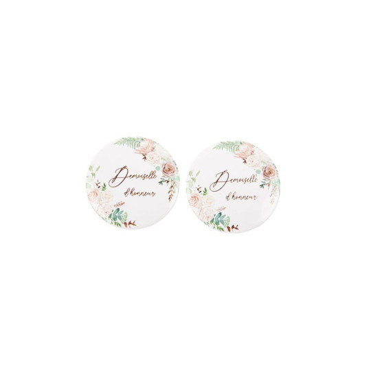 2 Badges "Demoiselle d'Honneur"