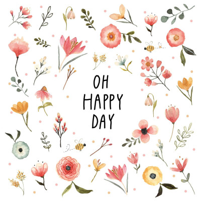 Serviette de table Oh happy day