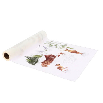 Chemin de table "Joyeux Noël" Neige éternelle