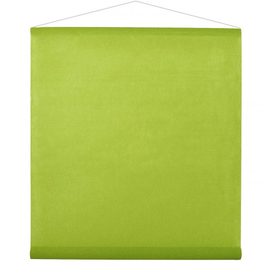 Tenture verte pour la salle en intissé polyester. 