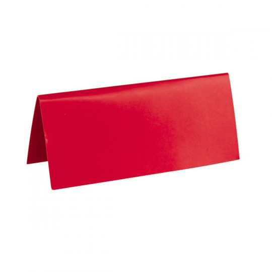 Marque place rouge rectangle, en carton.