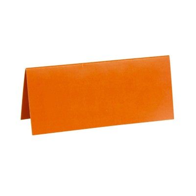 Marque place orange rectangle, en carton.