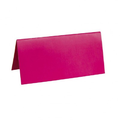 Marque place fuchsia rectangle, en carton.