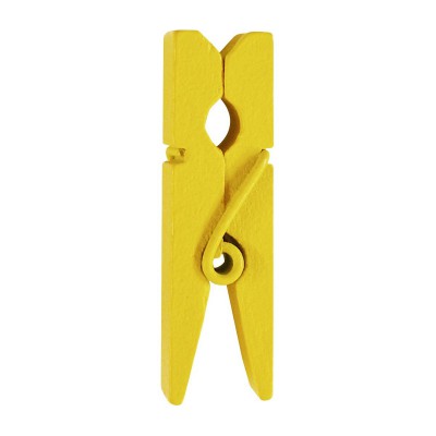 Mini pinces jaunes en bois